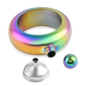 Rainbow Bangle Bracelet w/ Funnel for Flask or Urn use.